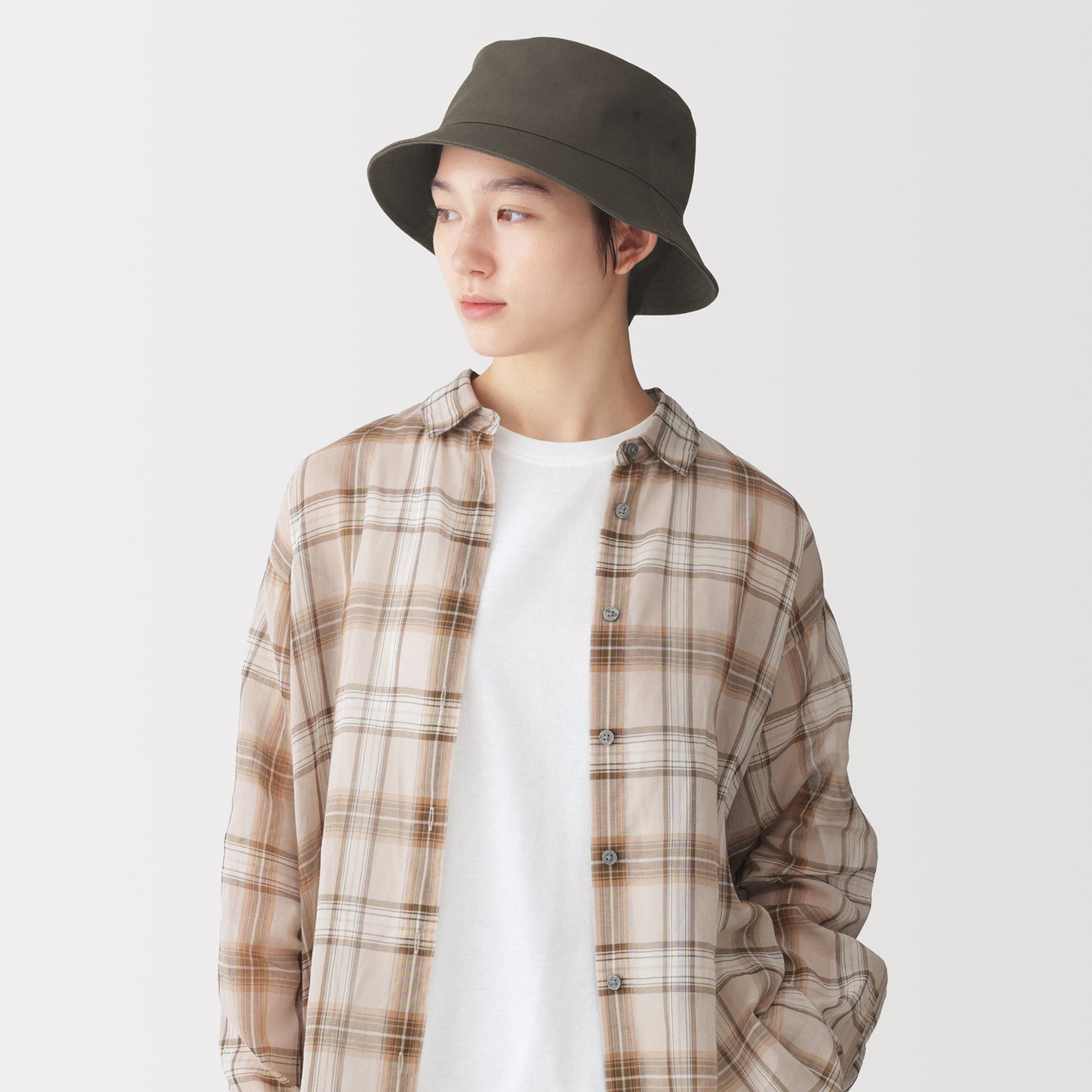 Cotton Twill Bucket Hat Dark Mocha Brown MUJI