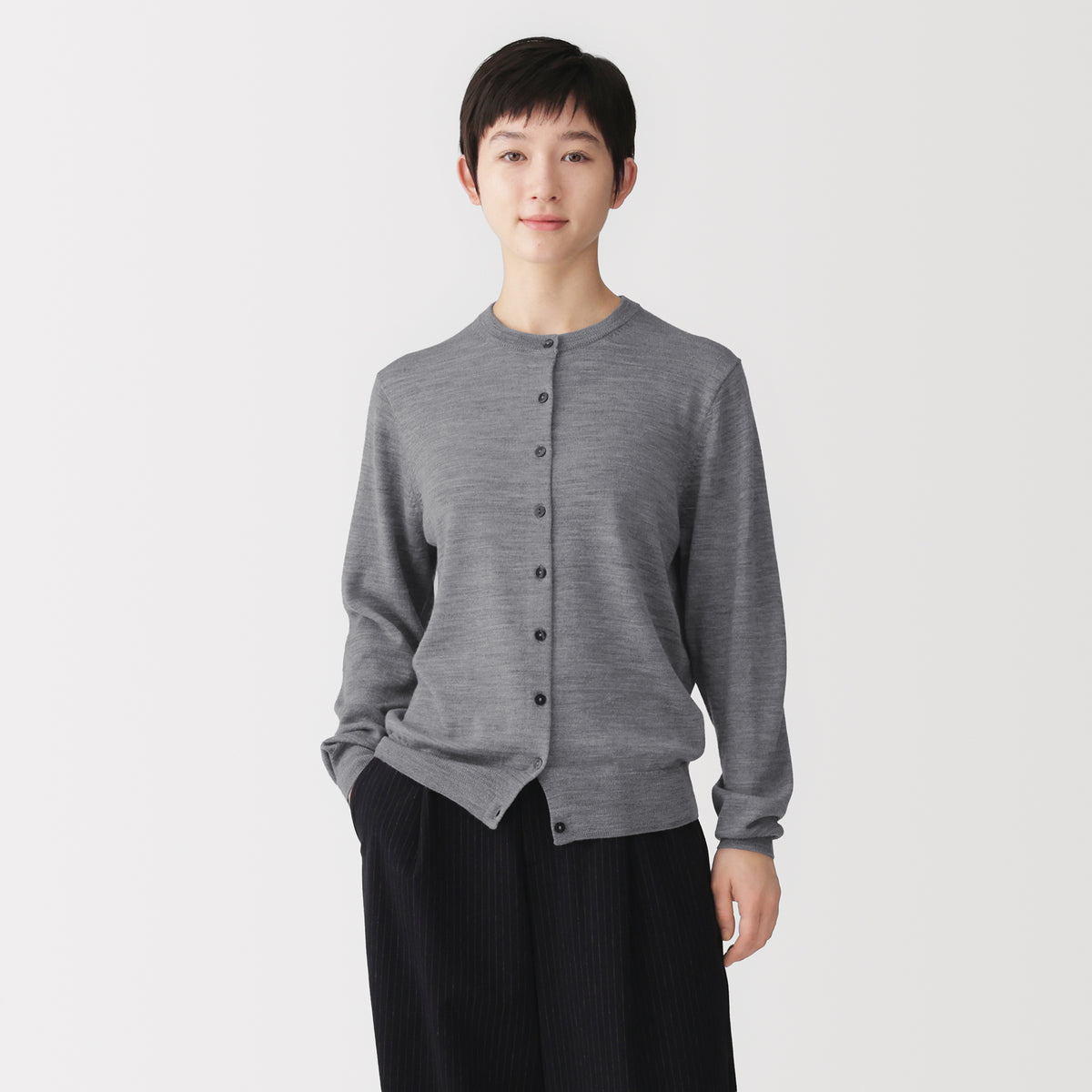 Wool Crewneck Cardigan