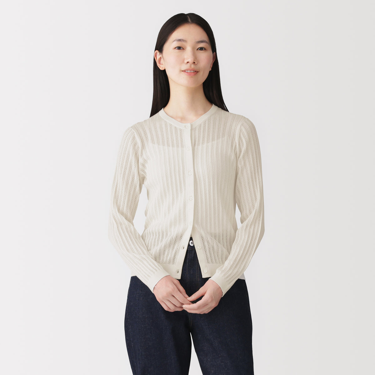 Lyocell Openwork Cardigan