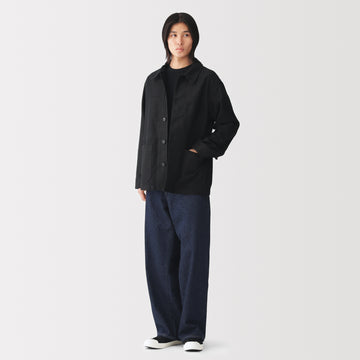 Kapok Blend Denim Wide Pants MUJI