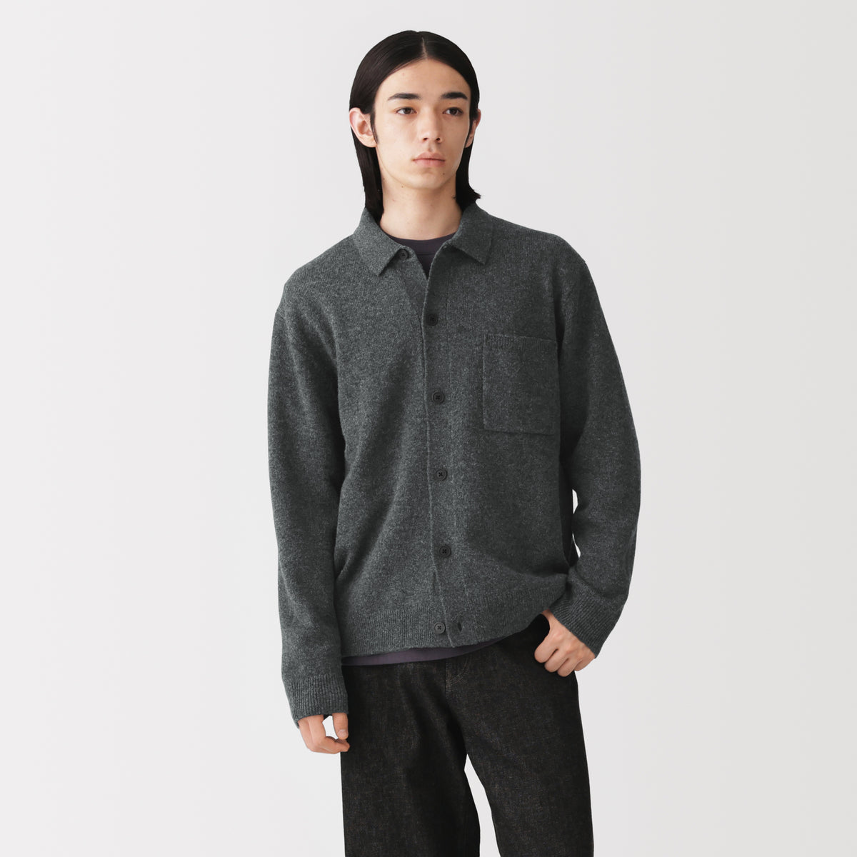 Wool Shirt Cardigan