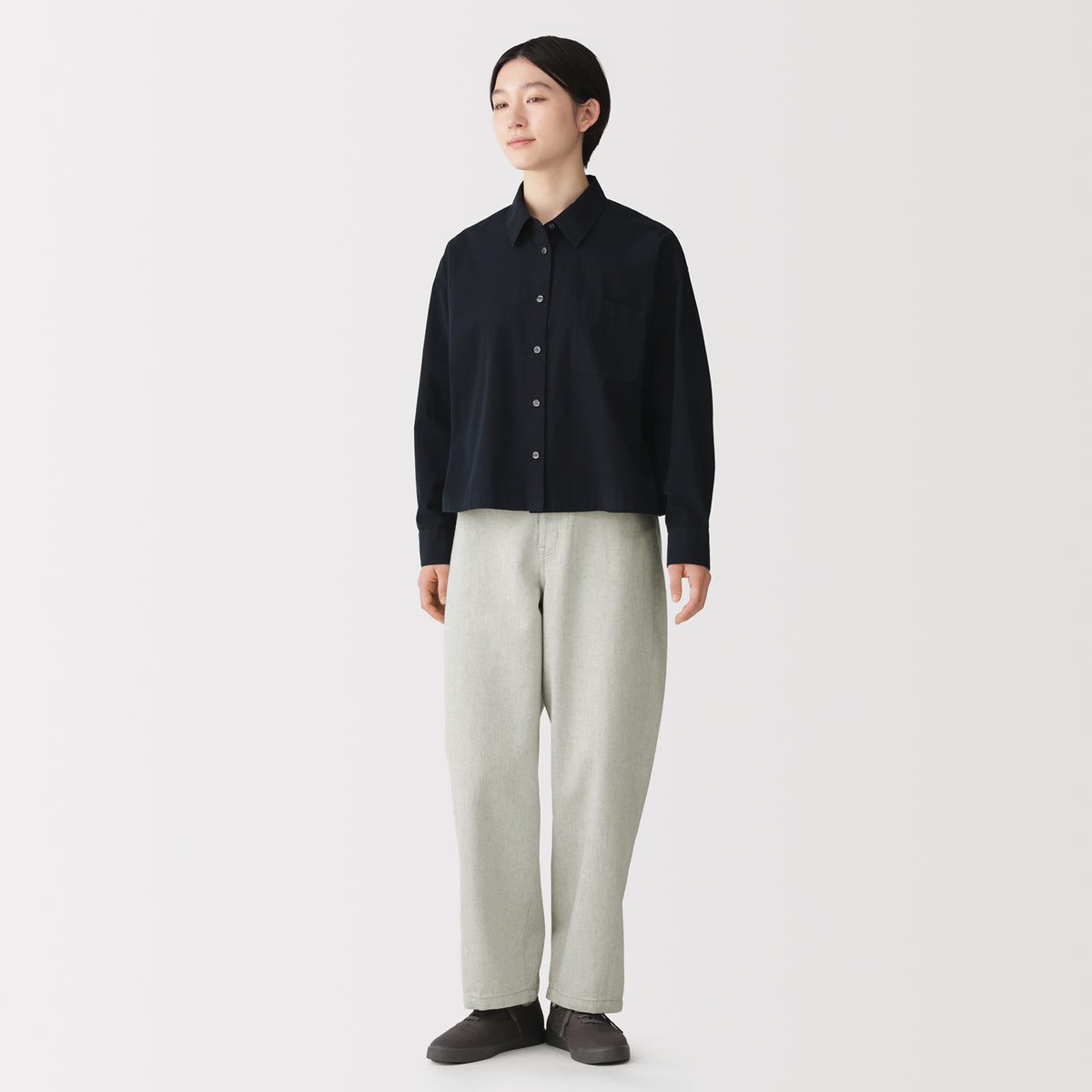 Kapok Blend Denim Cocoon Pants | Women's Jeans | MUJI USA