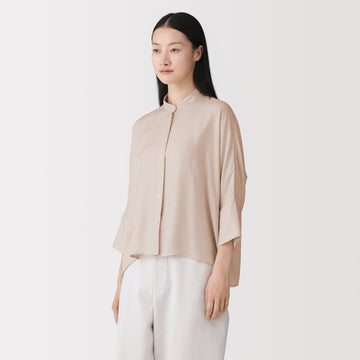 #WK42 [import] Labo Cupro Blend 3/4 Sleeve Shirt MUJI