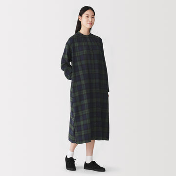 Flannel Stand Collar Dress MUJI