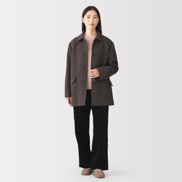 Reclaimed Wool Tweed Half Coat MUJI