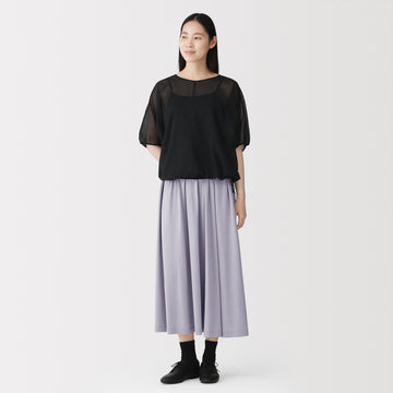 Lyocell Blend Jersey Gathered Skirt MUJI