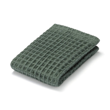 Waffle Hand Towel with Loop Green MUJI