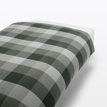 #wk 42 - Cotton Flannel Duvet Cover JDFN2A6A / JDFN4A6A / JDFN5A6A Green Check MUJI