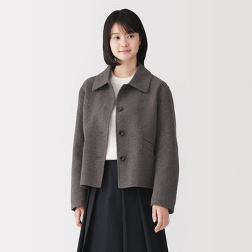 Double-Faced Wool Short Jacket MUJI