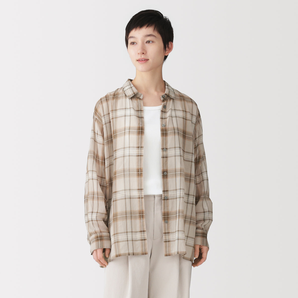 High-Twist Cotton Sheer Shirt