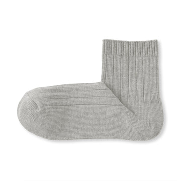 Loose Top Short Socks Gray MUJI