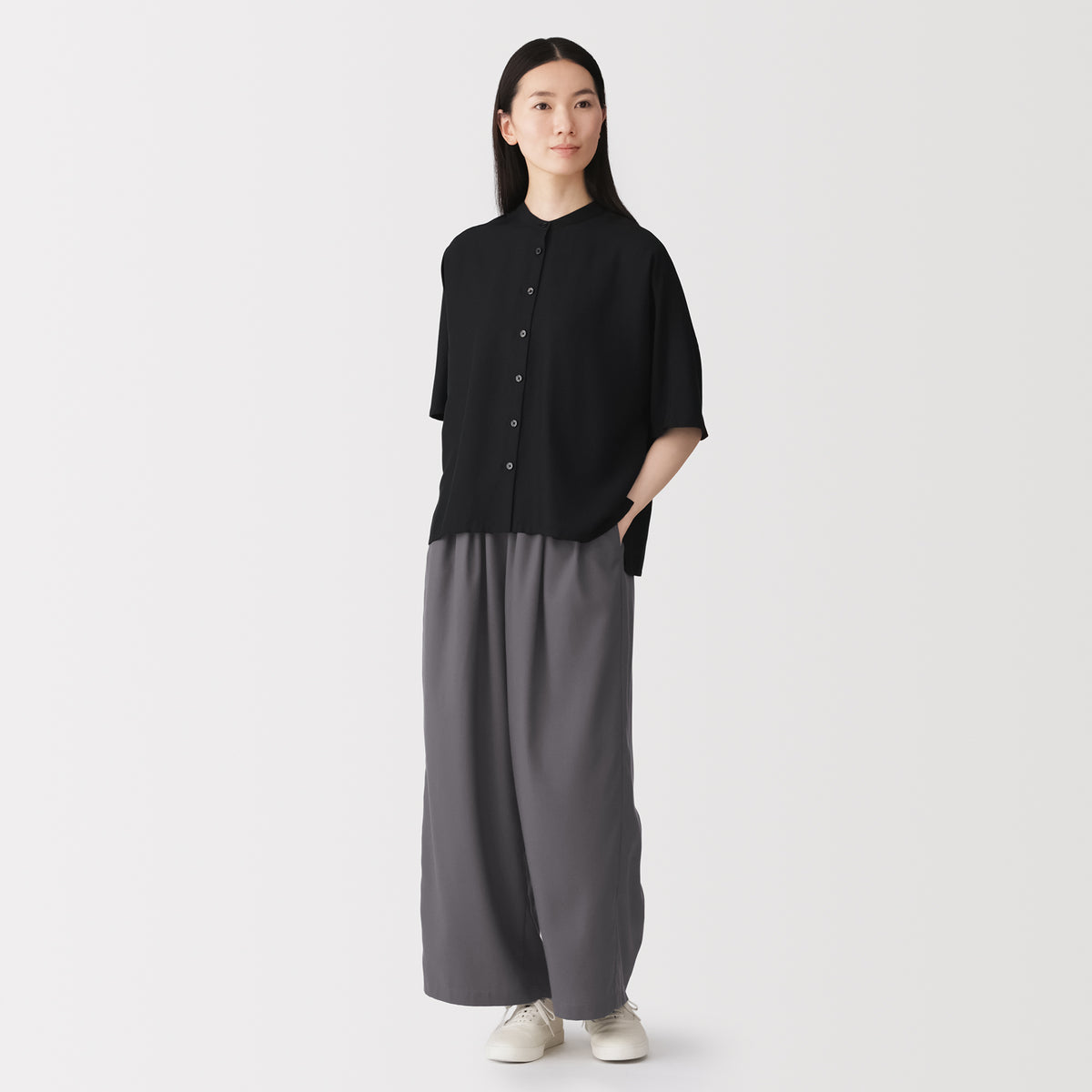 Lyocell Blend Wide Pants