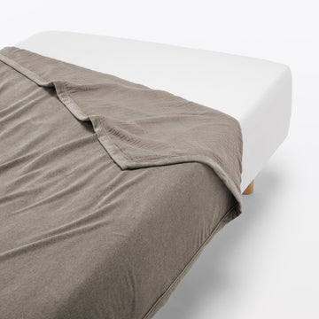 Reversible Velour Gauze Blanket - Single Light Brown MUJI