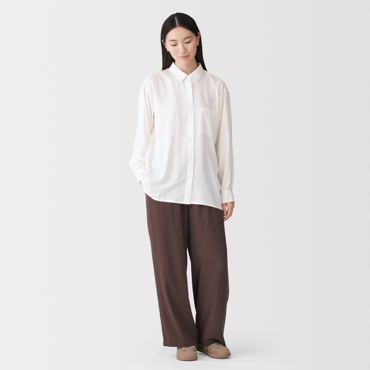 Lyocell Blend Wide Pants | Women's Wide Pants | MUJI USA