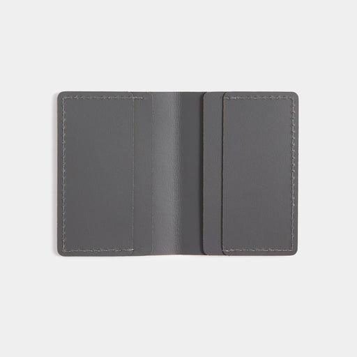 Recycled Leather Travel Card Holder - Graphite MUJI
