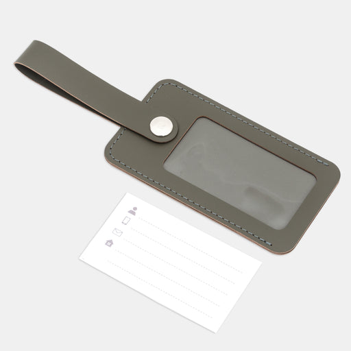 Recycled Leather Luggage Tag - Khaki MUJI