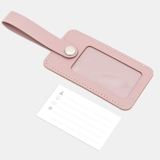Recycled Leather Luggage Tag - Pink MUJI