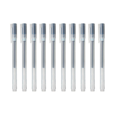 Gel Ink Ballpoint Cap Pen 10 Piece Set Blue Black MUJI