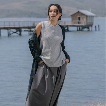 Wool Bouclé Crewneck Vest MUJI