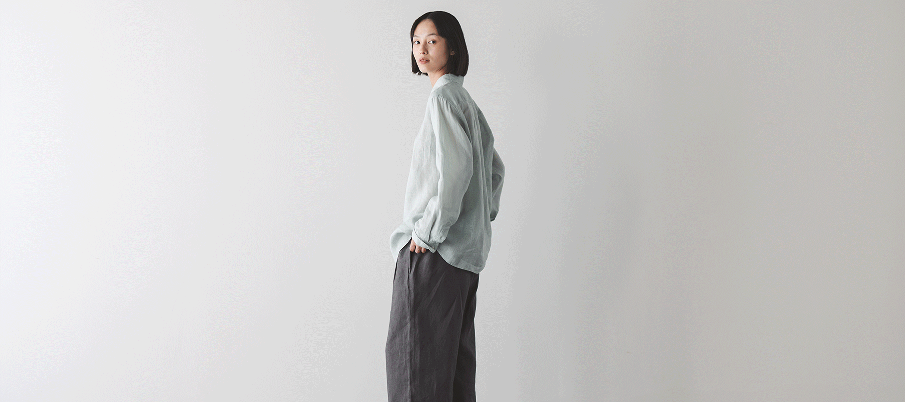 Pablo vinci Hemp denim wide slacks Pablo Vinci Hemp Denim Wide Slacks