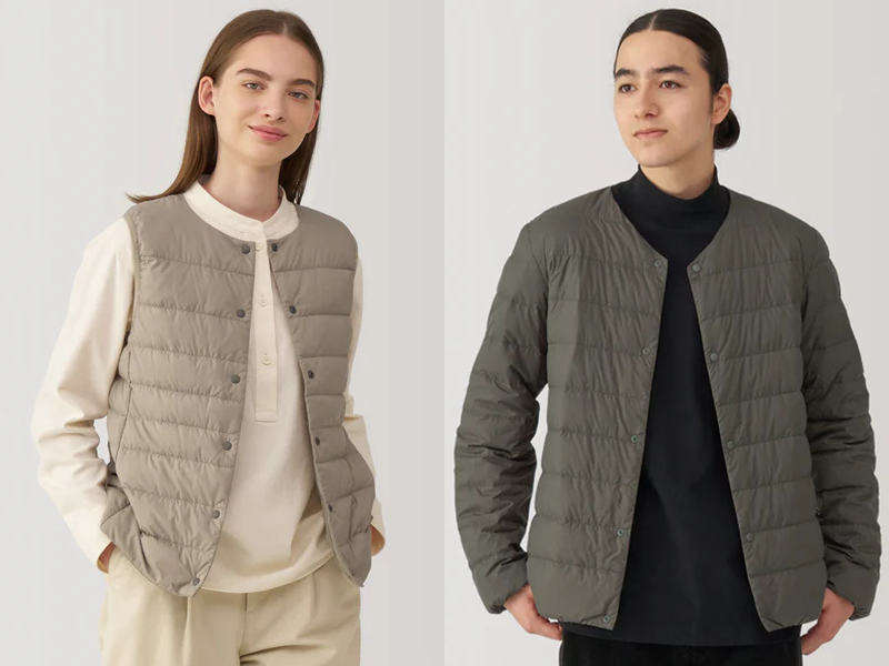 Men s Recycled Nylon Lightweight Down Vest MUJI USA