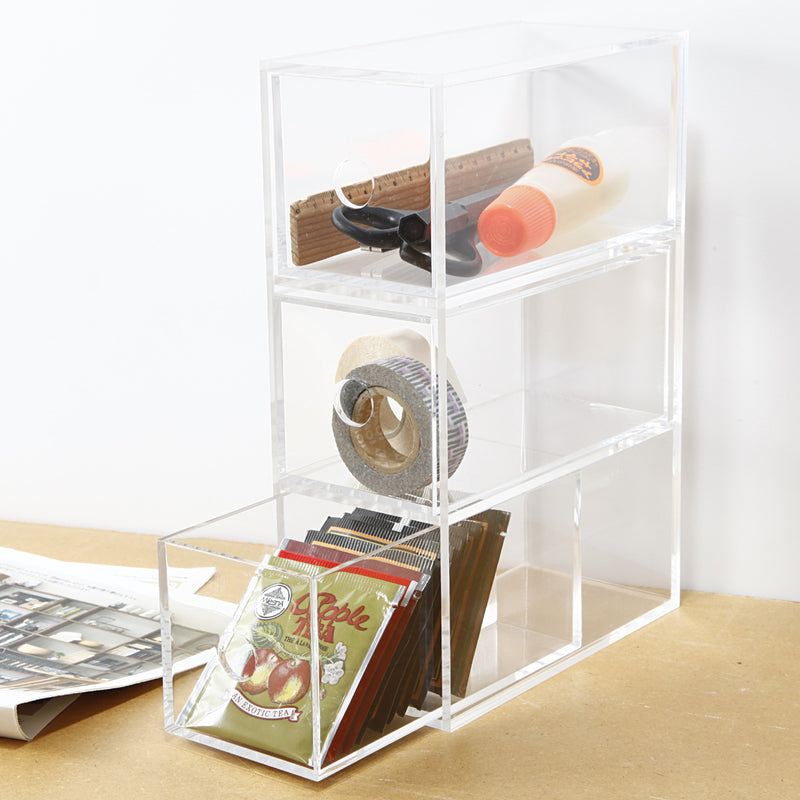 Acrylic Storage 3 Drawers Cubby MUJI