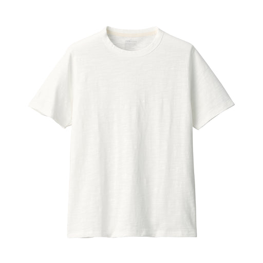 Men Slub Jersey Short Sleeve T-Shirt Off White MUJI