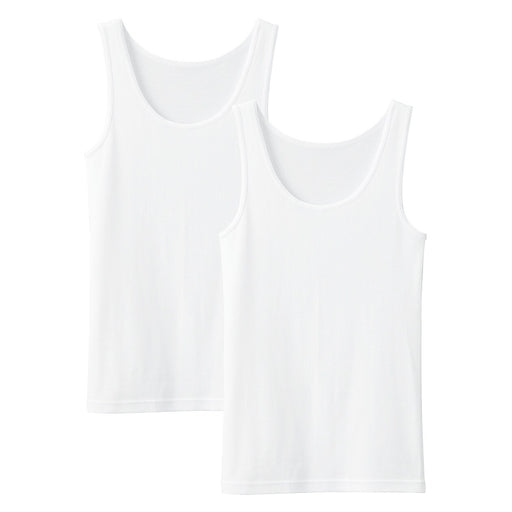Women's Organic Cotton Ribbed Tank Top 2-Pack White MUJI