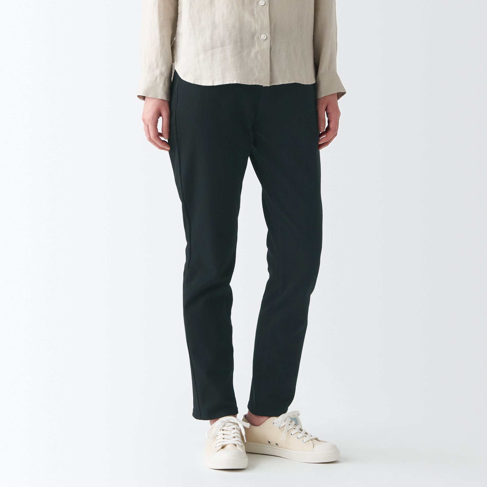 Women's 4 Way Stretch Denim Slim Straight Pants | MUJI USA