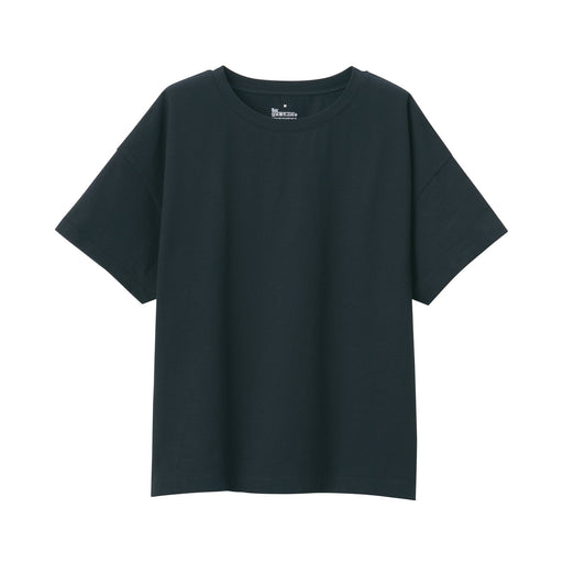 Women's Slub Jersey Short Sleeve T-Shirt Black MUJI