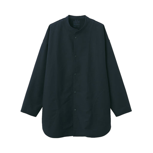 Unisex Washed Oxford Middle Length Over Shirt Dark Gray MUJI