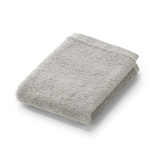Pile Hand Towel with Loop Light Gray MUJI