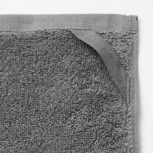 Pile Hand Towel with Loop Charcoal Gray MUJI
