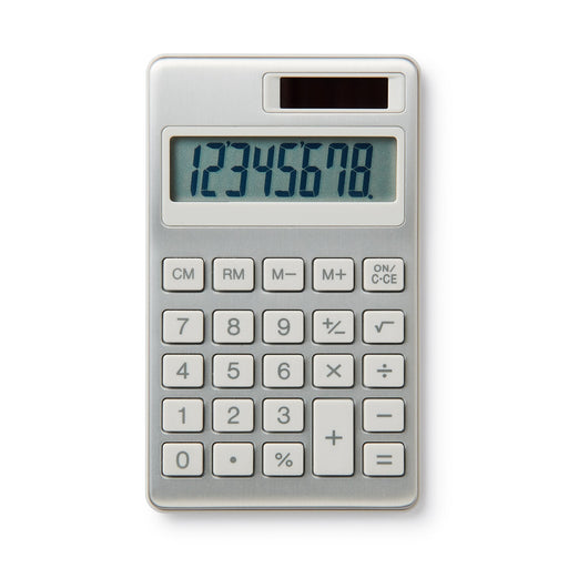 Aluminum Calculator - 8 Digits Silver MUJI