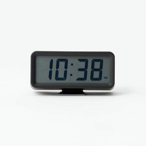 Digital Clock with Alarm - Black Small MUJI
