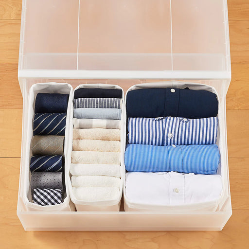 Polypropylene Storage Wide Drawer (W21.7 x D17.5") Medium (W21.6 x D17.3 x H9.4") MUJI