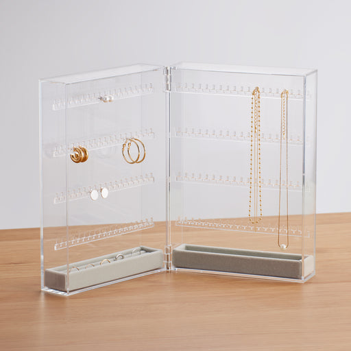 Acrylic Stand Case for Earrings & Necklace (Double Sided) MUJI
