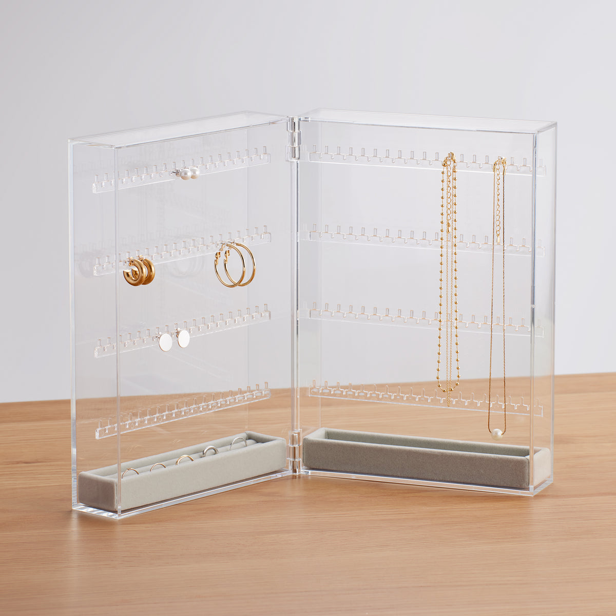 Acrylic Stand Case for Earrings Necklace (Double Sided) MUJI USA