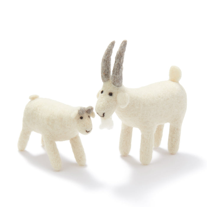 Wool Felt Animal - Parent & Baby Goat, Holiday Gifts, Found MUJI