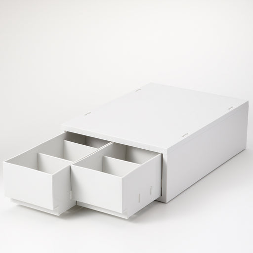 Polypropylene Case 2 Drawer Shallow White Gray (W10.2 x D14.6" x H4.7") MUJI