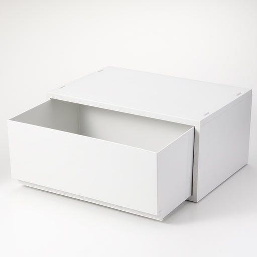 Polypropylene Case Drawer - Wide Deep White Gray MUJI