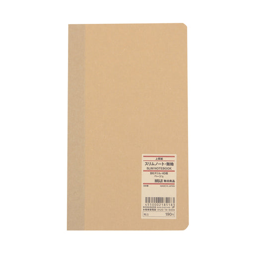 High Quality Paper Bind Plain Notebook - Slim B6 Slim MUJI