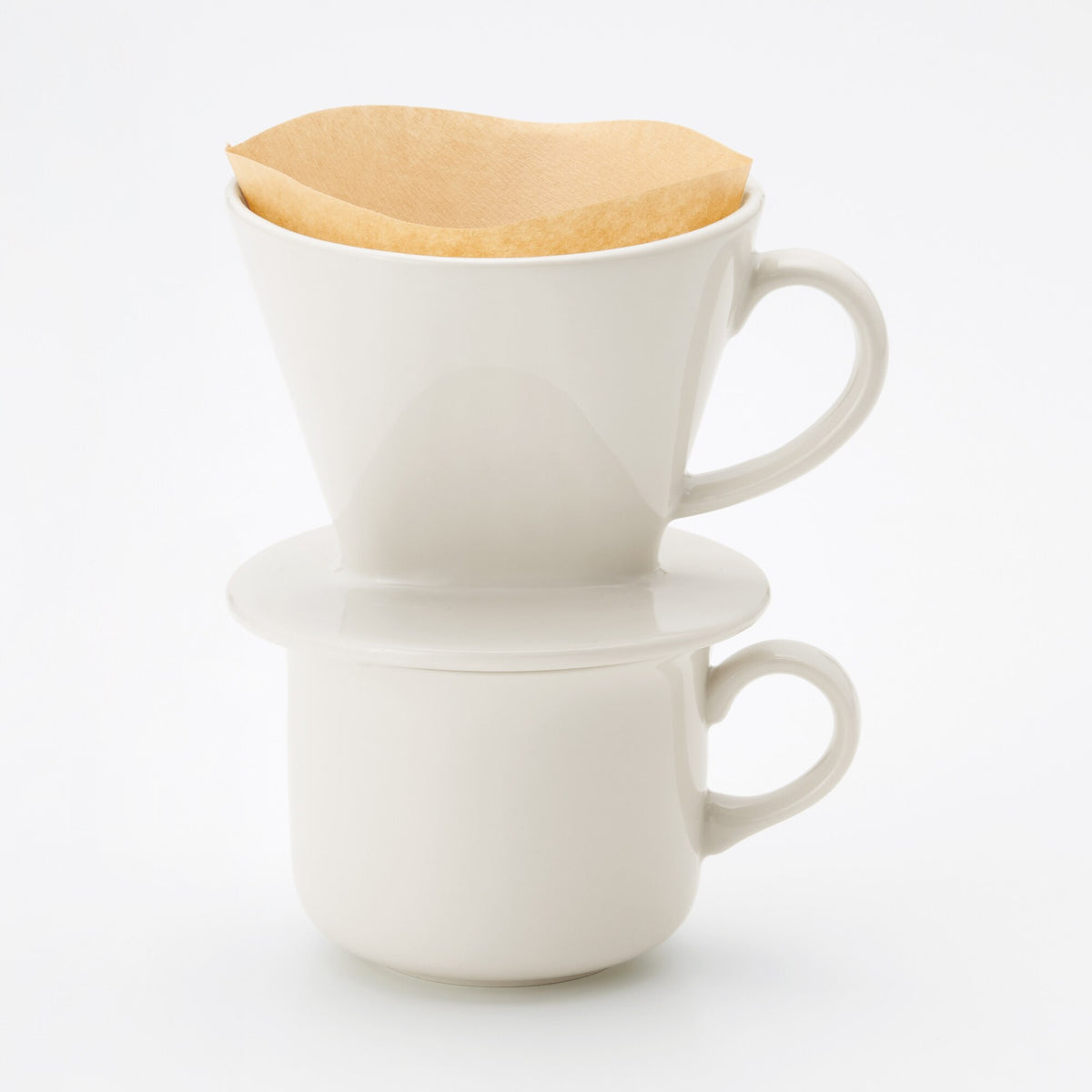 Beige Porcelain Coffee Dripper MUJI USA