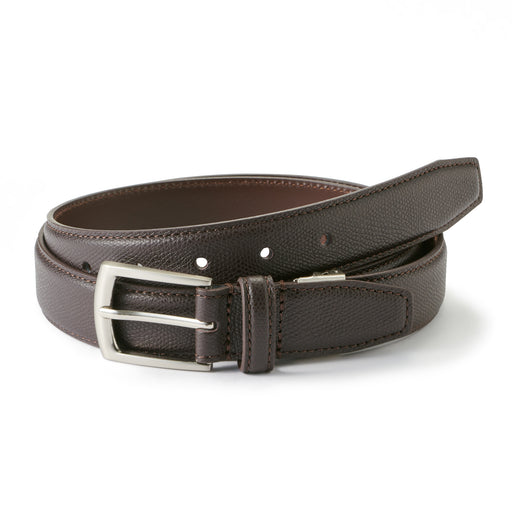 Tanned Leather Embossed Adjustable Belt One Size Dark Brown MUJI