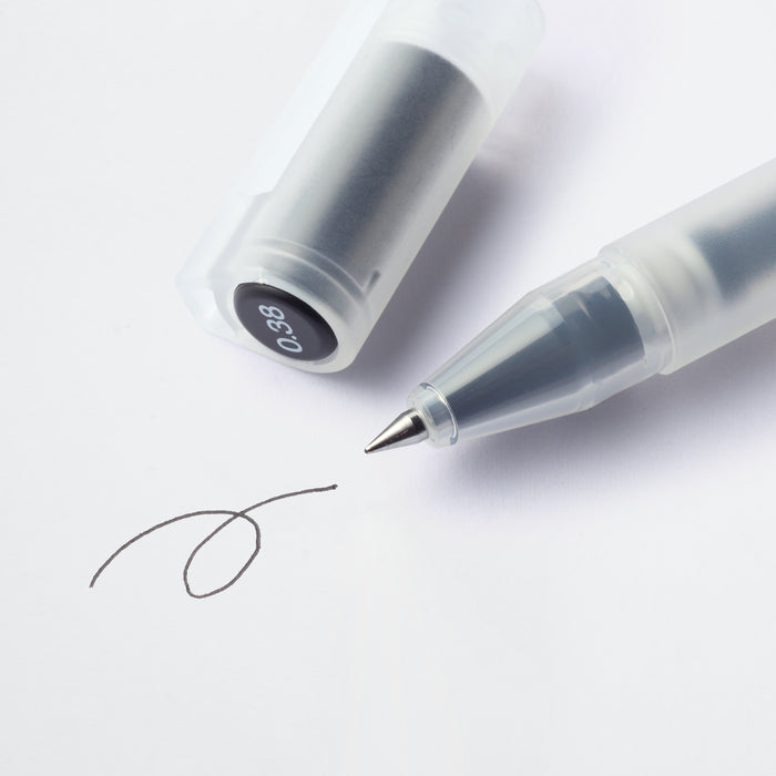 Muji Gel Ink Ball Point Pen Cap Type, 0.38-mm, Black pack of 3