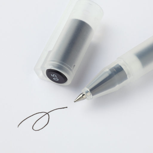 Gel Ink Cap Type Ballpoint Pen 0.5mm 10 Pieces Set Black MUJI