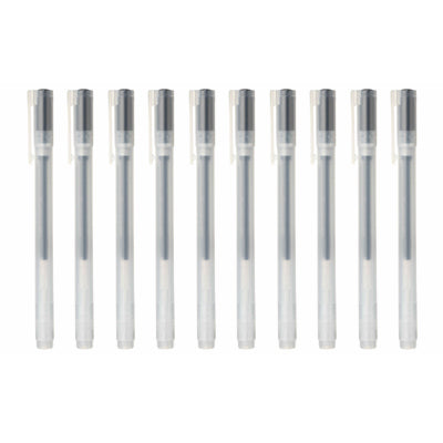 Gel Ink Cap Type Ballpoint Pen Set 10 Pieces Set - BlueBlack MUJI