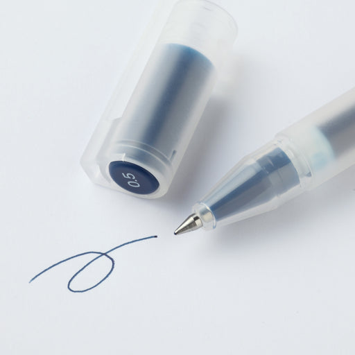 Gel Ink Ballpoint Cap Pen 10 Piece Set Blue Black MUJI