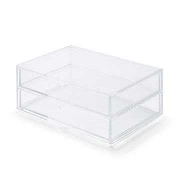 Acrylic Storage Large Case 2 Drawers Flat Lid MUJI
