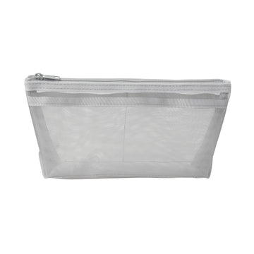 Nylon Mesh Pen Case with Gusset Gray Large MUJI
